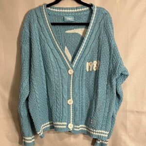 Taylor Swift 1989 Teal Cable Knit Cardigan